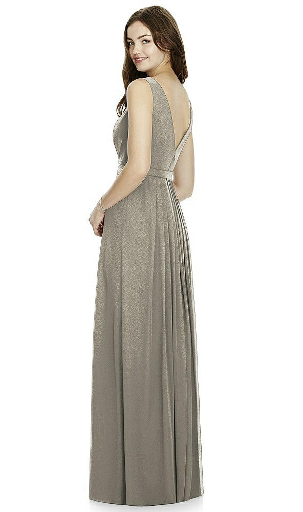Back View - Mocha Gold Bella Bridesmaids Shimmer Dress BB103LS