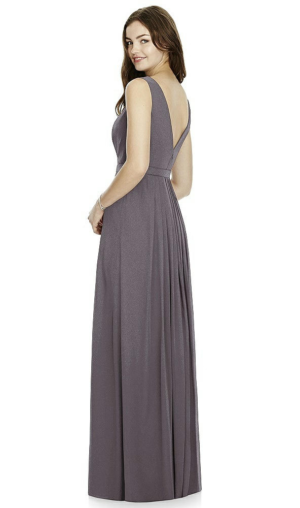 Back View - Stormy Silver Bella Bridesmaids Shimmer Dress BB103LS