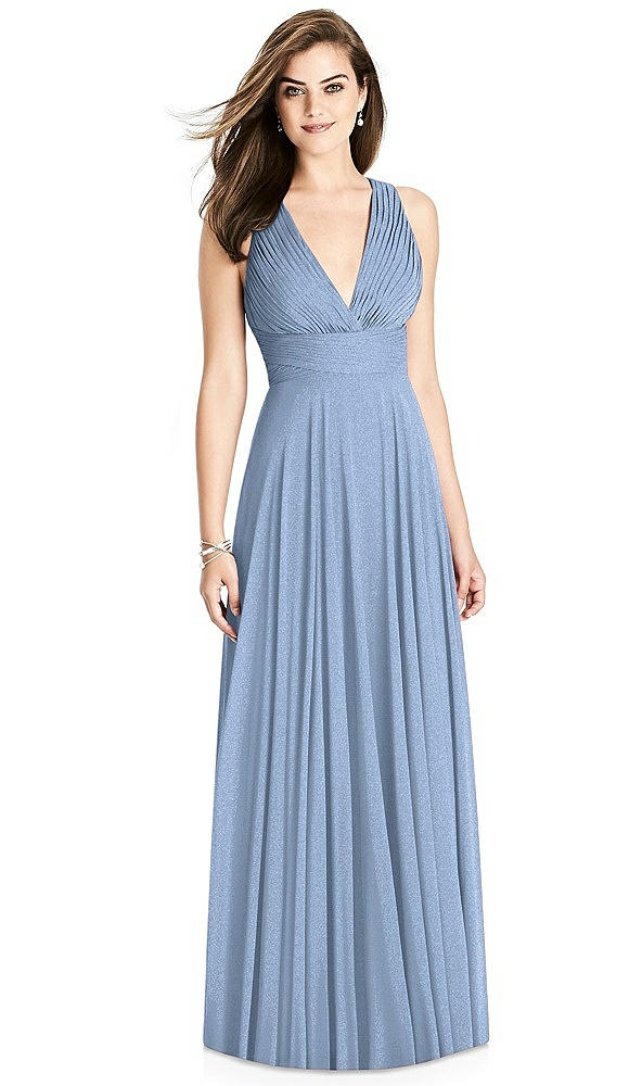 Front View - Cloudy Silver Bella Bridesmaids Shimmer Dress BB117LS