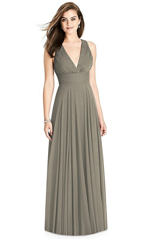 Front View - Mocha Gold Bella Bridesmaids Shimmer Dress BB117LS