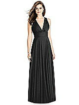 Front View Thumbnail - Black Silver Bella Bridesmaids Shimmer Dress BB117LS