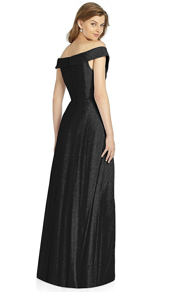 Back View - Black Silver Bella Bridesmaid Shimmer Dress BB123LS