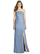 Front View Thumbnail - Cloudy Silver Bella Bridesmaid Shimmer Dress BB124LS