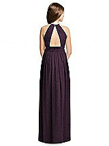 Rear View Thumbnail - Aubergine Silver Dessy Shimmer Junior Bridesmaid Dress JR539LS