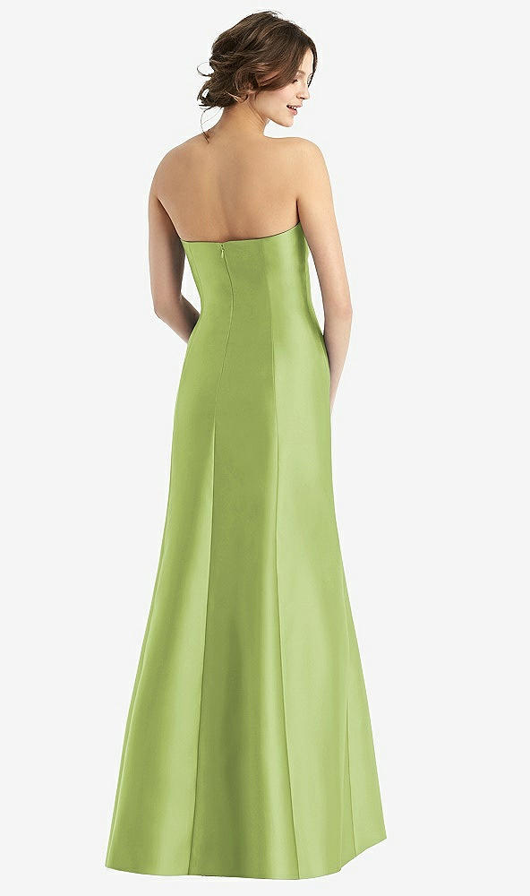 Back View - Mojito Strapless Satin Trumpet Gown with Front Slit