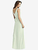 Rear View Thumbnail - Mint Green Sleeveless V-Neck Chiffon Wrap Dress