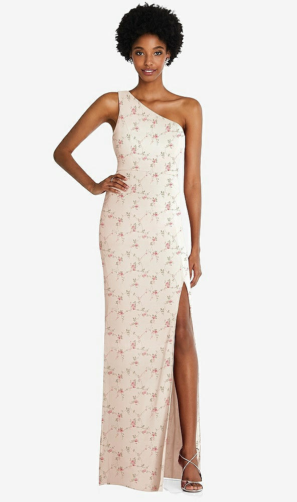 Front View - Coquette Floral Print Thread Bridesmaid Style Addison