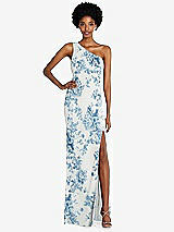Front View Thumbnail - Cottage Rose Dusk Blue Thread Bridesmaid Style Addison
