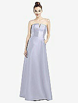 Front View Thumbnail - Silver Dove Strapless Notch Satin Gown with Pockets