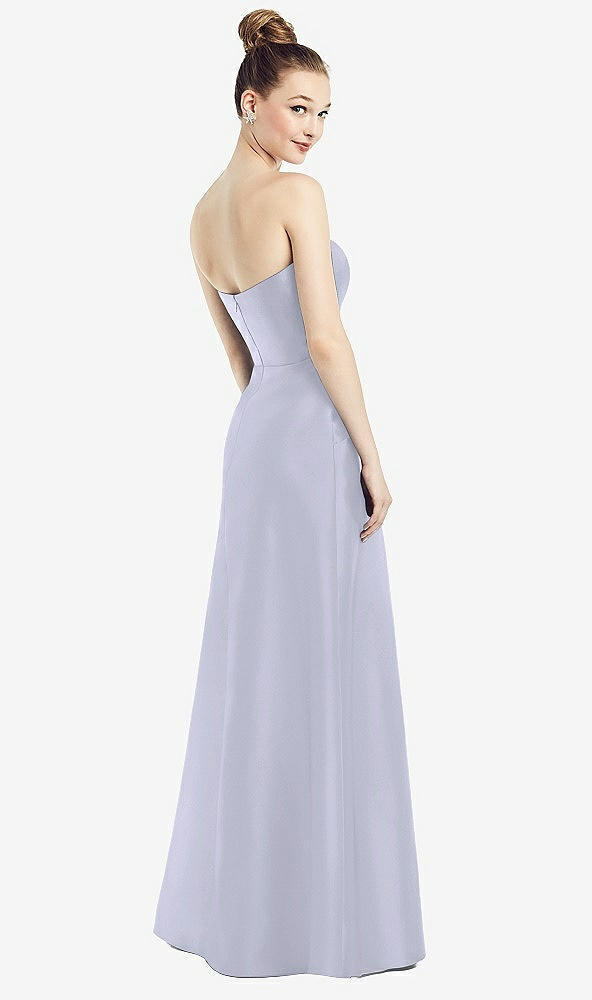 Back View - Silver Dove Strapless Notch Satin Gown with Pockets