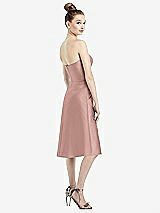 Rear View Thumbnail - Neu Nude Strapless Notch Satin Cocktail Dress with Pockets