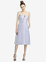 Front View Thumbnail - Silver Dove Strapless Notch Satin Cocktail Dress with Pockets