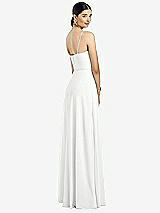 Rear View Thumbnail - White Spaghetti Strap Chiffon Maxi Dress with Jeweled Sash