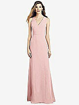 Front View Thumbnail - Rose V-Neck Keyhole Back Crepe Trumpet Gown