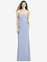 Alt View 1 Thumbnail - Sky Blue Spaghetti Strap A-line Crepe Dress with Pockets