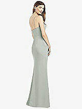 Rear View Thumbnail - Willow Green Spaghetti Strap A-line Crepe Dress with Pockets