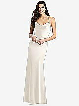 Front View Thumbnail - Ivory Cowl-Neck Criss Cross Back Slip Dress