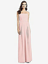 Alt View 1 Thumbnail - Rose Strapless Pleated Skirt Crepe Dress with Pockets