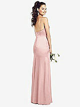Rear View Thumbnail - Rose Slim Spaghetti Strap Wrap Bodice Trumpet Gown