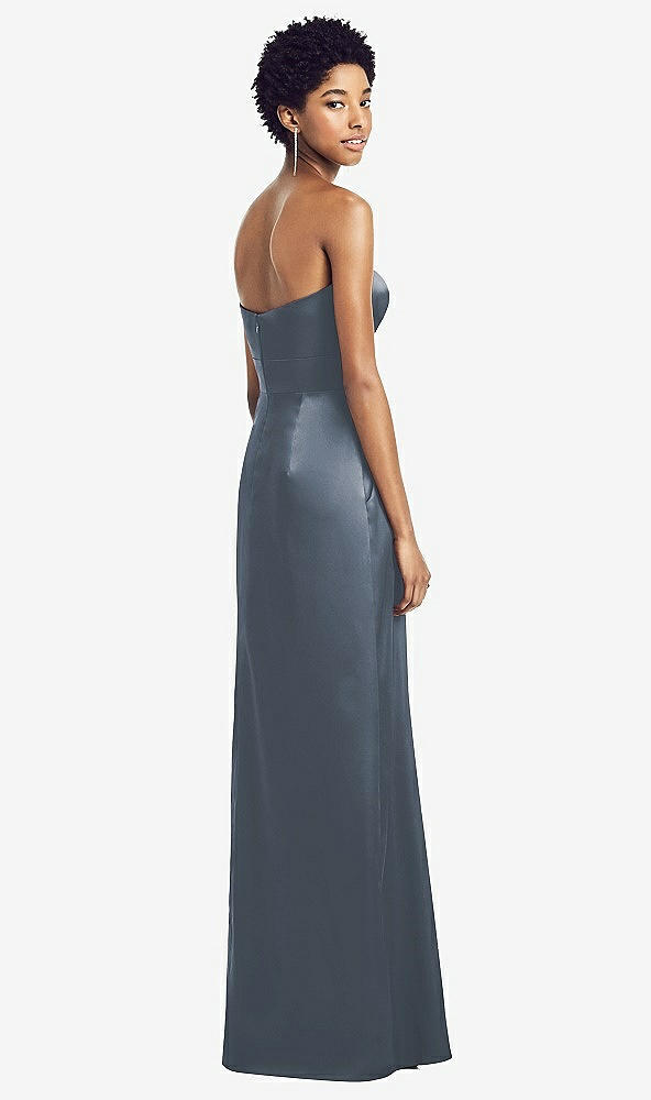 Back View - Silverstone Sweetheart Strapless Pleated Skirt Dress with Pockets