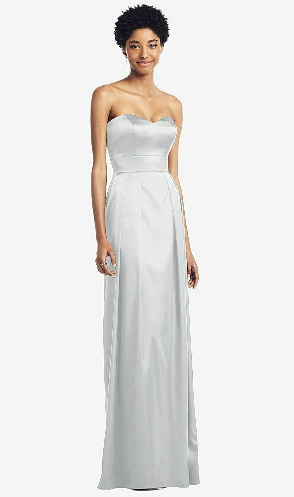 Front View - Sterling Sweetheart Strapless Pleated Skirt Dress with Pockets