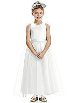 Front View Thumbnail - White Flower Girl Dress FL4067