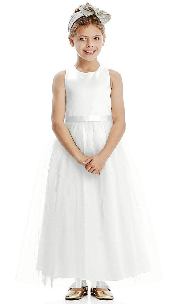 Front View - White Flower Girl Dress FL4067