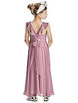 Rear View Thumbnail - Dusty Pink Flower Girl Dress FL4070