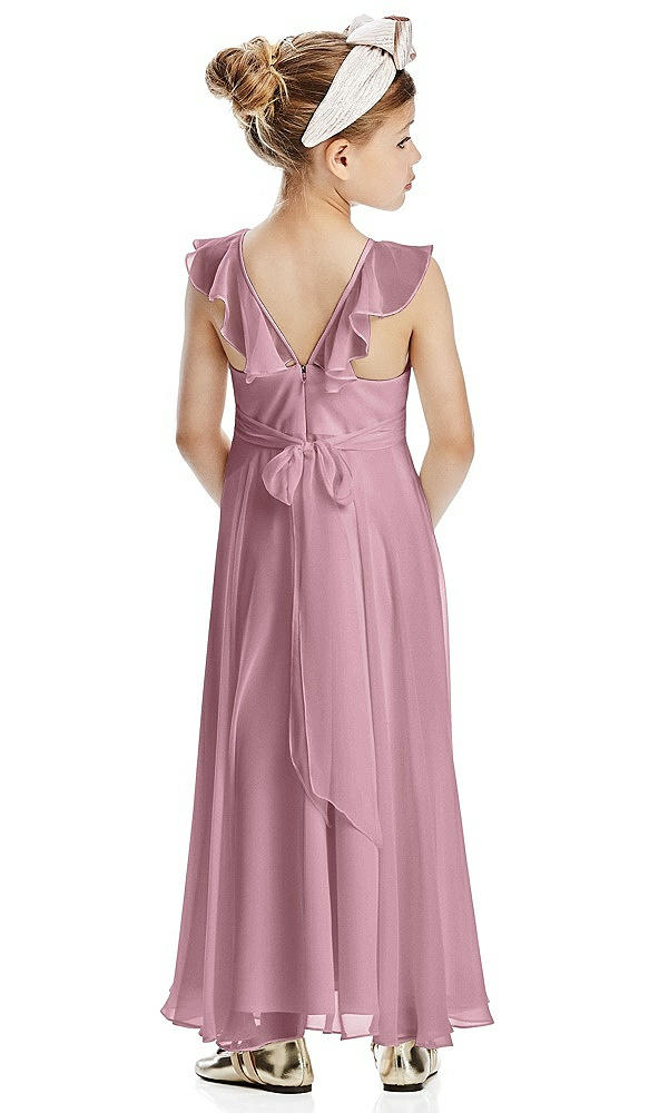 Back View - Dusty Pink Flower Girl Dress FL4070