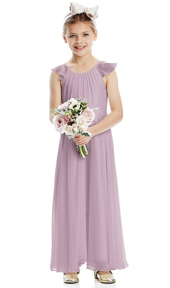 Front View - Suede Rose Flower Girl Dress FL4070