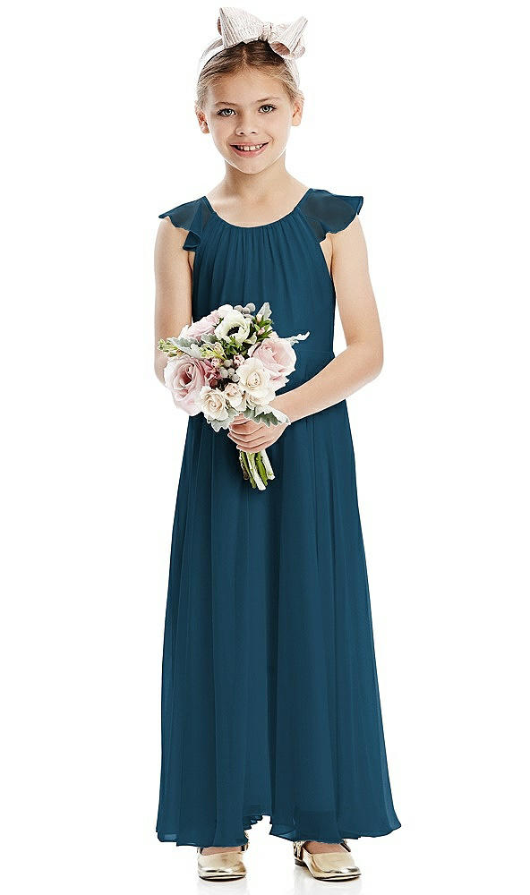 Front View - Atlantic Blue Flower Girl Dress FL4070