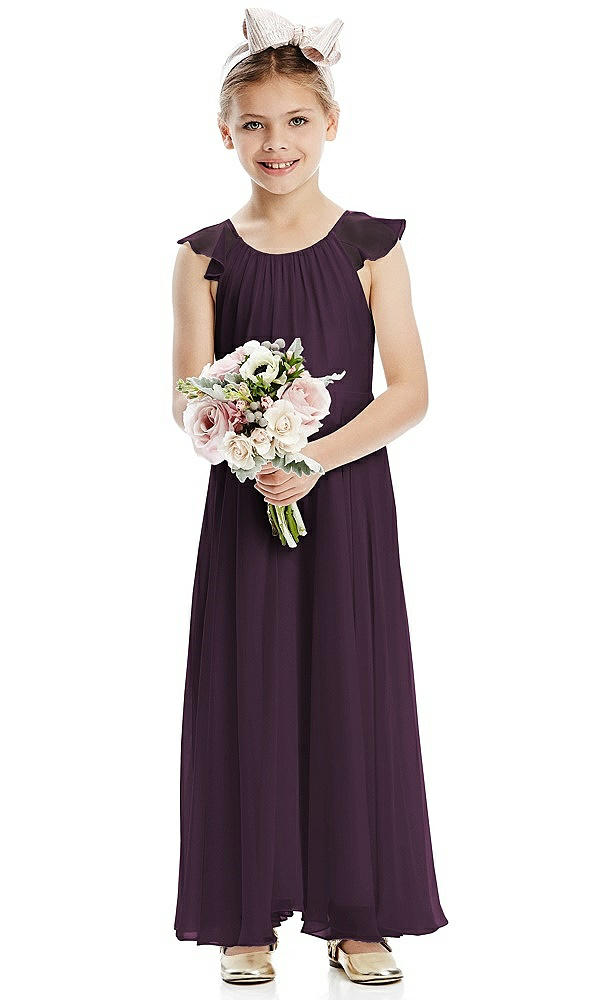 Front View - Aubergine Flower Girl Dress FL4070
