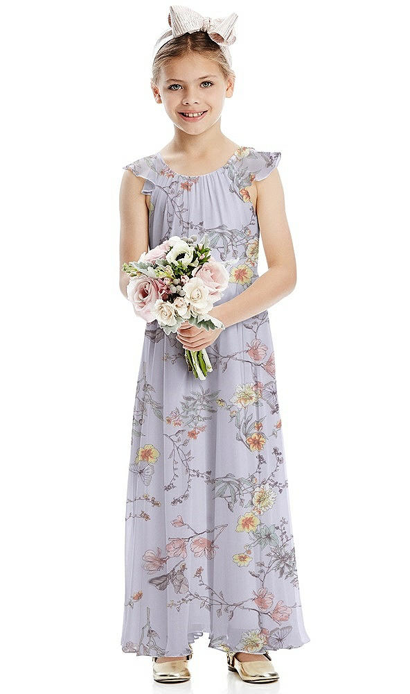 Front View - Butterfly Botanica Silver Dove Flower Girl Dress FL4070