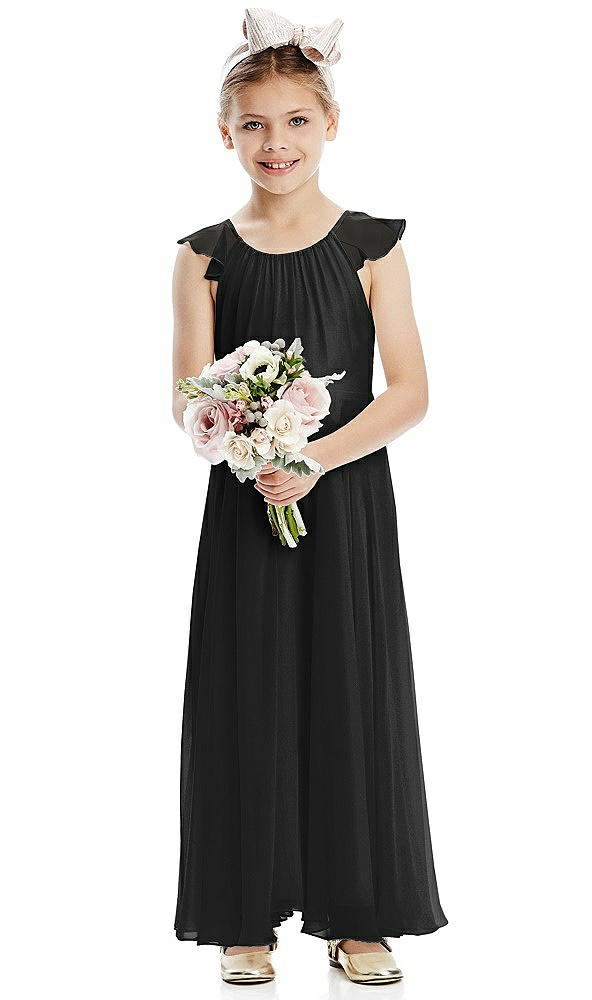 Front View - Black Flower Girl Dress FL4070