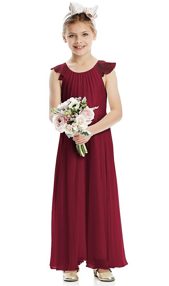 Front View - Burgundy Flower Girl Dress FL4070