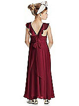 Rear View Thumbnail - Burgundy Flower Girl Dress FL4070