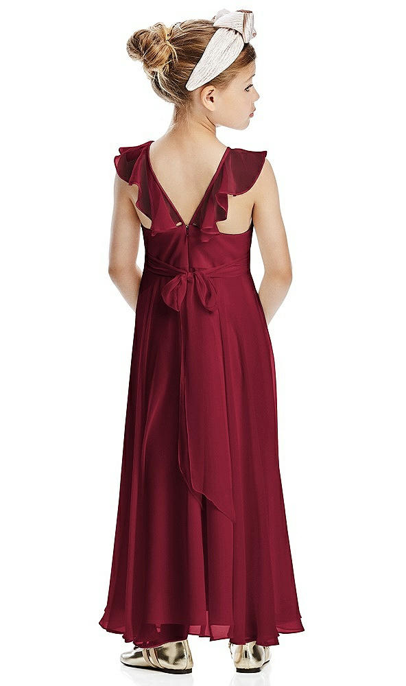Back View - Burgundy Flower Girl Dress FL4070