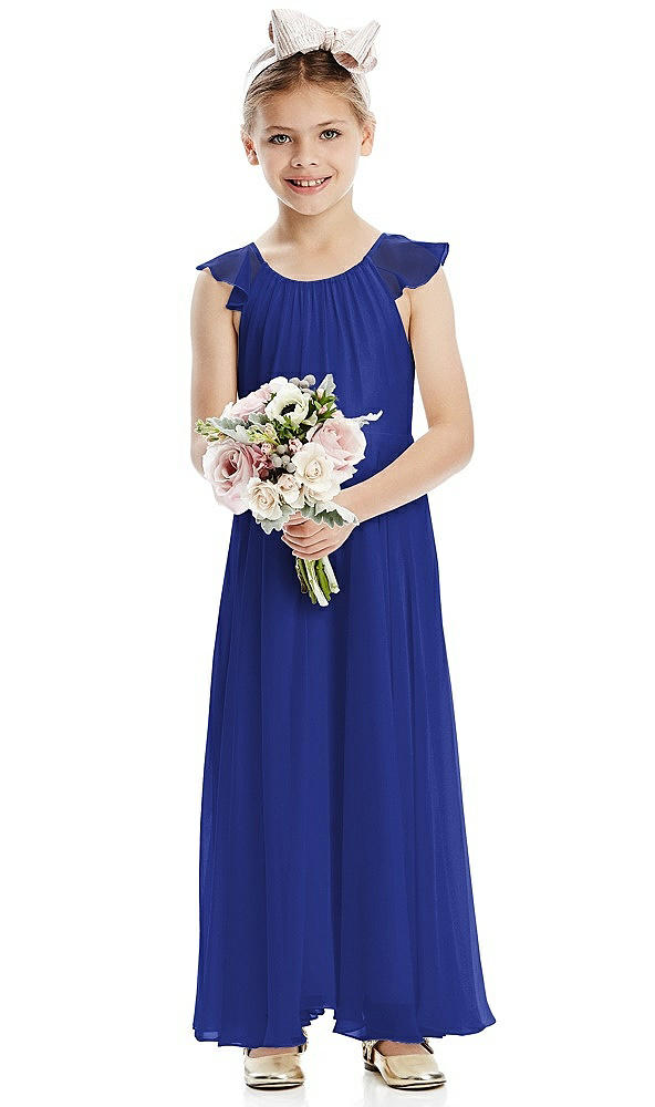 Front View - Cobalt Blue Flower Girl Dress FL4070