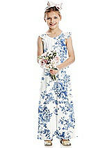 Front View Thumbnail - Cottage Rose Dusk Blue Flower Girl Dress FL4070