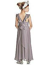 Rear View Thumbnail - Cashmere Gray Flower Girl Dress FL4070