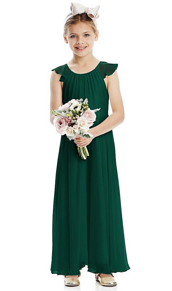 Front View - Hunter Green Flower Girl Dress FL4070