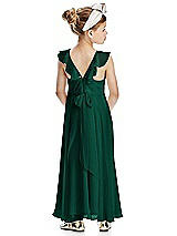 Rear View Thumbnail - Hunter Green Flower Girl Dress FL4070
