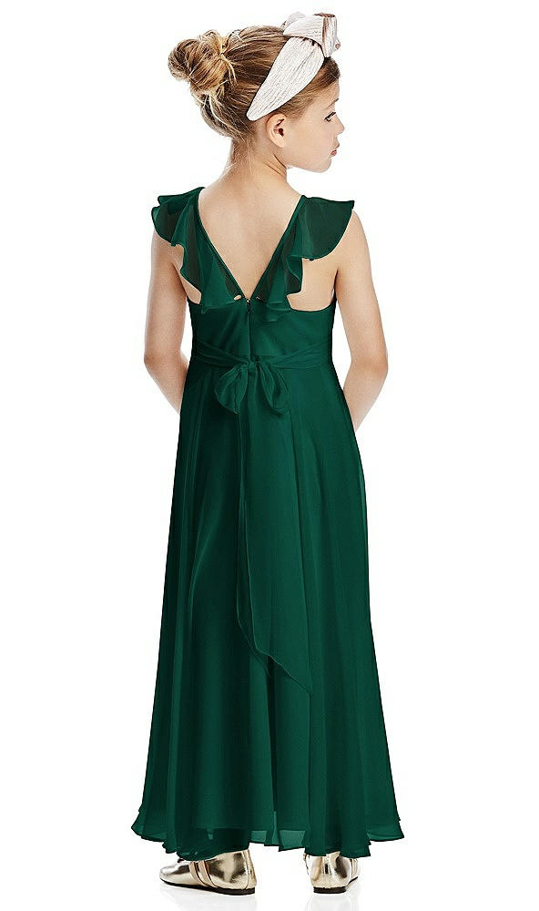 Back View - Hunter Green Flower Girl Dress FL4070