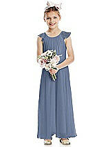 Front View Thumbnail - Larkspur Blue Flower Girl Dress FL4070