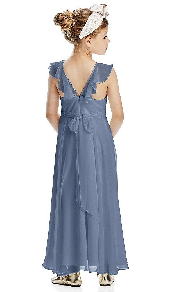 Back View - Larkspur Blue Flower Girl Dress FL4070