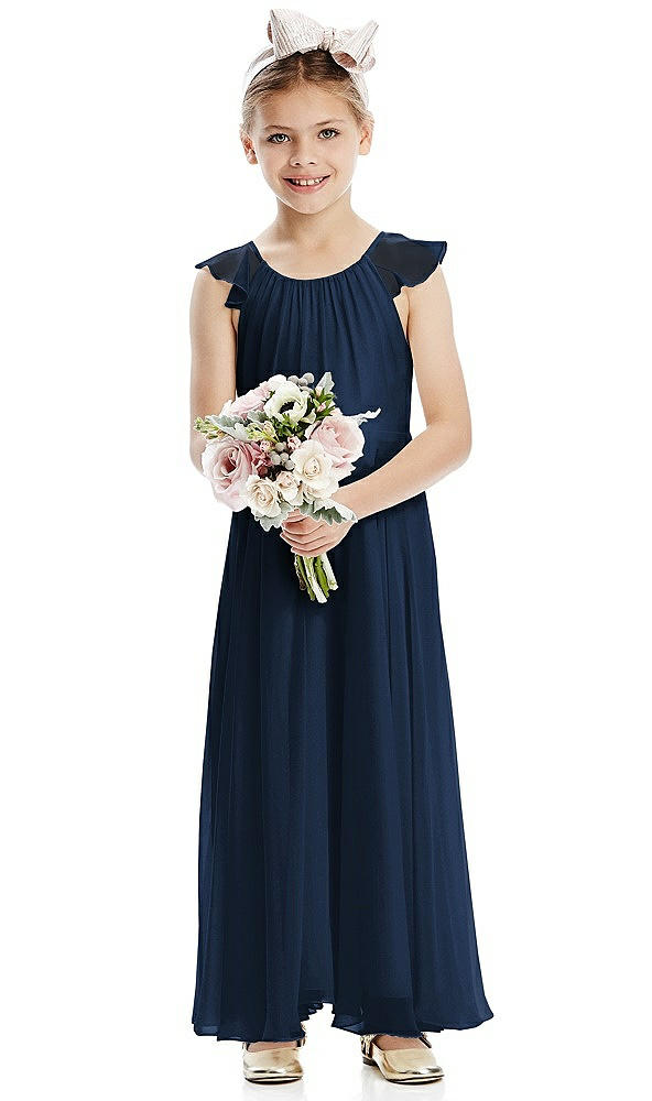 Front View - Midnight Navy Flower Girl Dress FL4070