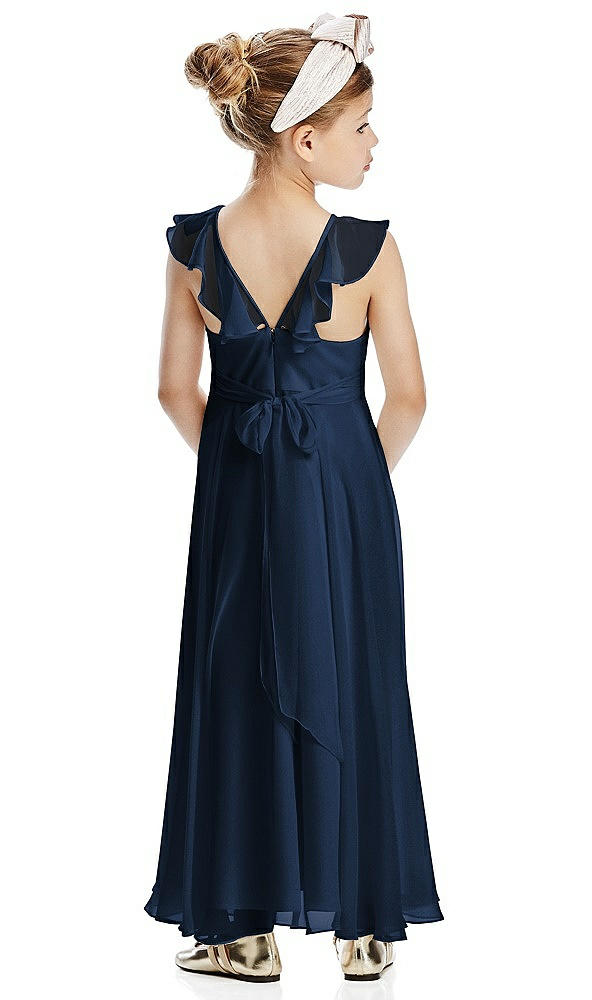 Back View - Midnight Navy Flower Girl Dress FL4070
