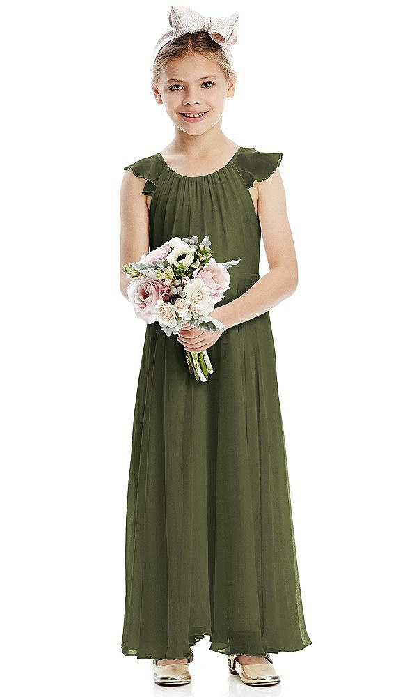 Front View - Olive Green Flower Girl Dress FL4070