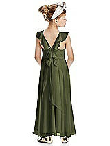 Rear View Thumbnail - Olive Green Flower Girl Dress FL4070