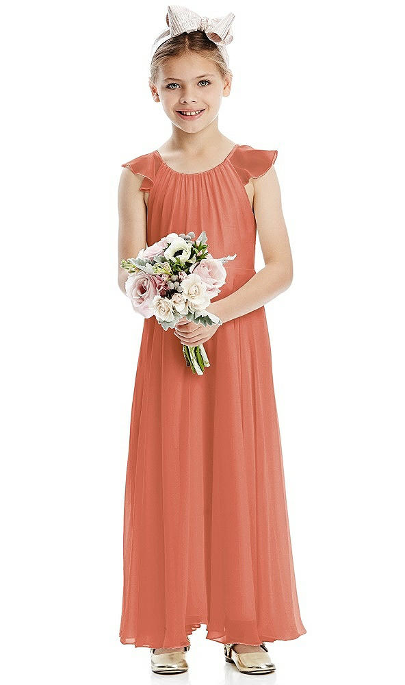 Front View - Terracotta Copper Flower Girl Dress FL4070